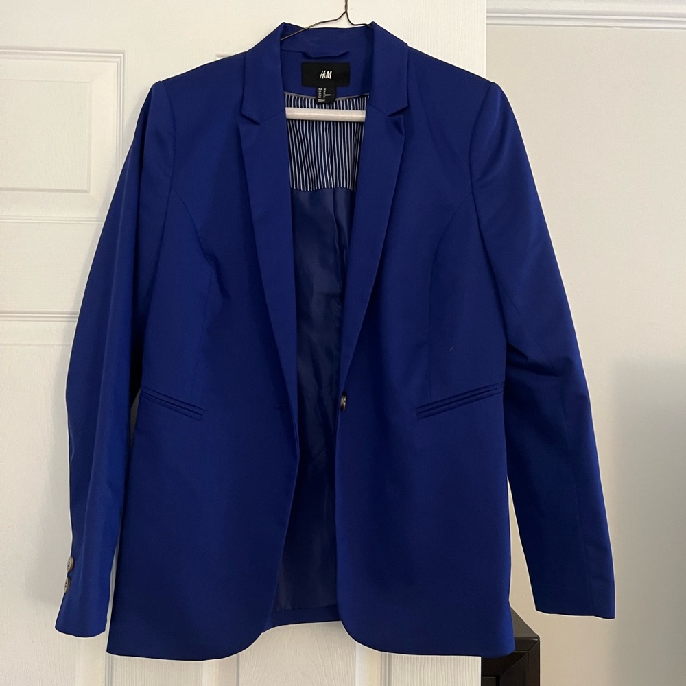 H&M colbalt blue blazer. Size 10. Never worn